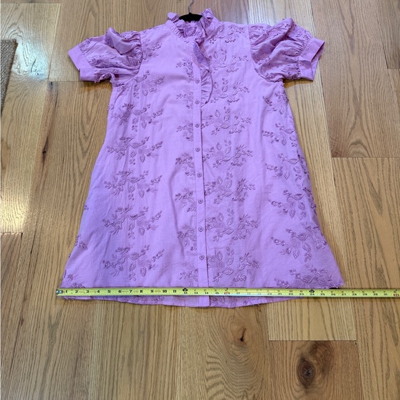 Entro Lilac Embroidered Mini Dress (Lined & with Pockets) - Picture 13 of 14